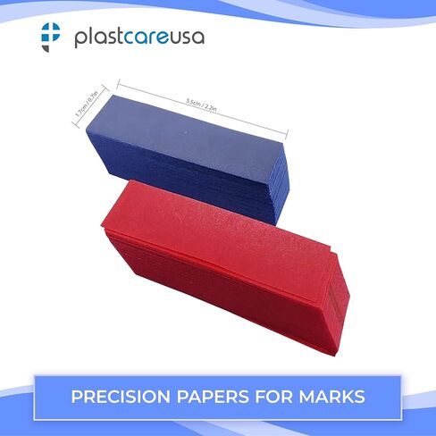 PlastCare USA 600 Dental Articulating Paper Strips – Ultra Thin 100 Micron Film Sheets for Occlusal Bite Contact Marking (2 Blue Boxes of 300, 55×18mm) in Saudi Arabia