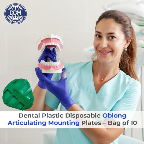 Dental Plastic Disposable Oblong Articulating Mounting Plates Green, Fits Most Brands Including Hanau & Denar Brands - Bag of 10 in Kuwait