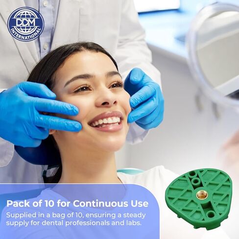 Dental Plastic Disposable Oblong Articulating Mounting Plates Green, Fits Most Brands Including Hanau & Denar Brands - Bag of 10 in Kuwait