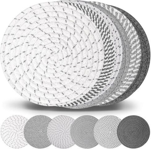 Billbotk 10" Trivets for Hot Dishes, Hot pots and Pans, Set of 4, Heat Resistant Pot Holders for Kitchen, Hot Pads for Countertops in Saudi Arabia