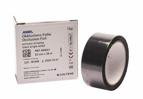 Coltene Whaledent 480021 Hanel Occlusion Foil أسود من جانب واحد 22 مم × 25 م in Kuwait