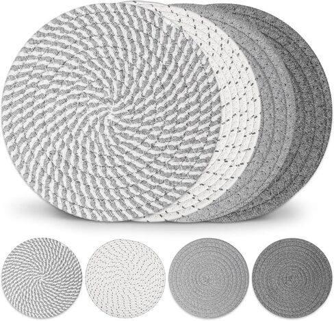 Billbotk 10" Trivets for Hot Dishes, Hot pots and Pans, Set of 4, Heat Resistant Pot Holders for Kitchen, Hot Pads for Countertops in Kuwait