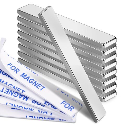 مغناطيس نيوديميوم من MIKEDE، 5 قطع من شريط المغناطيس الأسود القوي للغاية، مغناطيس شديد التحمل مقاوم للماء مع دعامة لاصقة، شرائط مغناطيسية صغيرة للثلاجة، DIY، الحرف اليدوية، العلوم - 60x10x3 مم in Kuwait