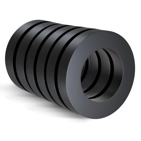 Thaibear Ferrite Ring Magnet, 6PCS OD2.35 x ID1.25 x 10mm, Big Circle Magnets with Hole, Grade 10 Large Ceramic Round Magnets Strong for DIY, Science Projects, Kitchen in Kuwait
