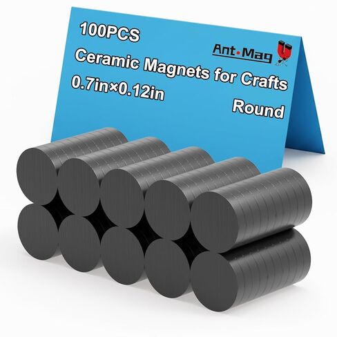 Ant Mag Ceramic Magnets for Crafts Round Black Industrial Magnets for DIY Projects for Fridge and Whiteboard, 64pcs in Saudi Arabia