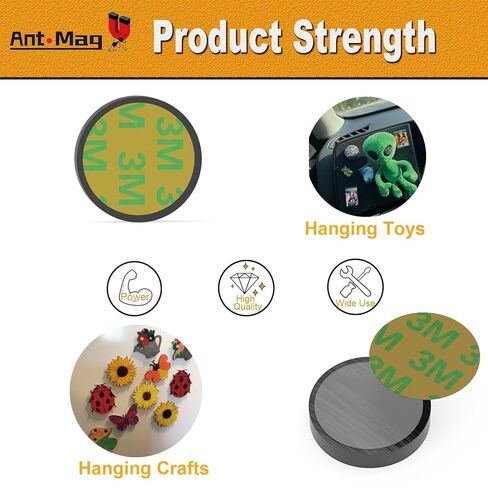 Ant Mag Ceramic Magnets for Crafts Round Black Industrial Magnets for DIY Projects for Fridge and Whiteboard, 64pcs in Saudi Arabia
