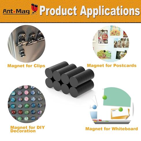 Ant Mag Ceramic Magnets for Crafts Round Black Industrial Magnets for DIY Projects for Fridge and Whiteboard, 64pcs in Saudi Arabia