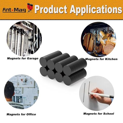 Ant Mag Ceramic Magnets for Crafts Round Black Industrial Magnets for DIY Projects for Fridge and Whiteboard, 64pcs in Saudi Arabia