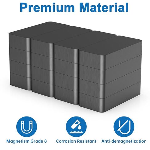 16 Pack Heavy Duty Ferrite Blocks Magnets, 1 7/8" x 7/8" x 3/8" Large Strong Rectangular Ceramic Magnet for Crafts Hobby Science Fridge Tool Room Whiteboard in Saudi Arabia