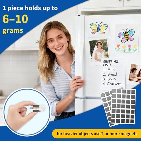Grtard 140 Pack Sticky Square Magnets with Adhesive Backing, Pre-Cut Sticky Magnetic Squares, Peel and Stick Magnet Strips with Adhesive for Classroom, DIY, Refrigerator, Whiteboard, Art Projects in Saudi Arabia