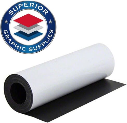 Superior Graphic Supplies Magnetic White Material - Extremely Strong & Flexible Magnetic Sheet Roll Matte White -30 Mil / 0.03" Thickness - 24" W x 12" L – 1 Sheet in Saudi Arabia