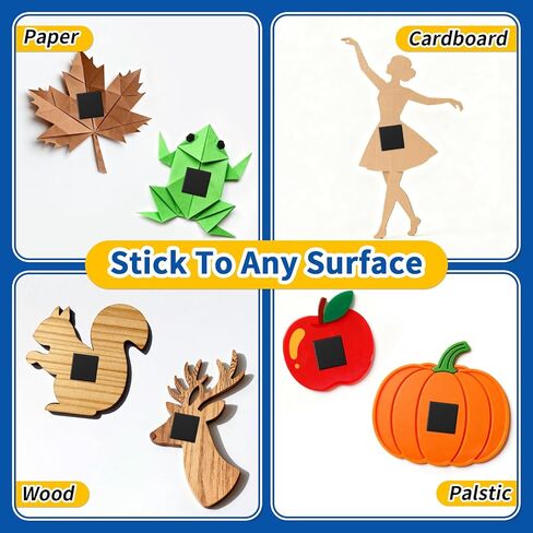 Grtard 140 Pack Sticky Square Magnets with Adhesive Backing, Pre-Cut Sticky Magnetic Squares, Peel and Stick Magnet Strips with Adhesive for Classroom, DIY, Refrigerator, Whiteboard, Art Projects in Saudi Arabia