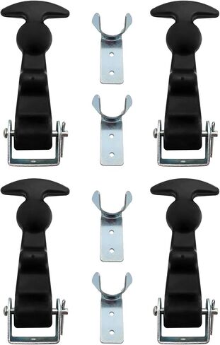 QWORK 4 Packs Rubber Hood Catch Flexible T-Handle Hasp Rubber Flexible Draw Latches for Tool Box, Hood, Vehicle Engine in Kuwait