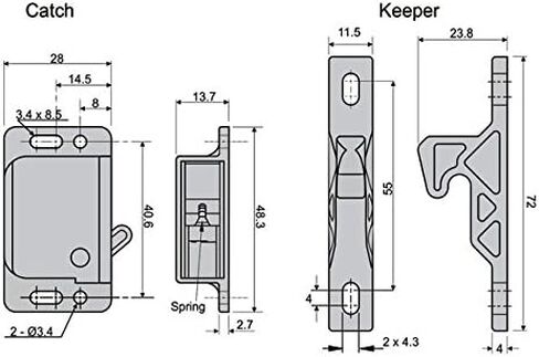 5838 - RV Black Push Latch - 5lb - C3-805 - H315 (10) in Saudi Arabia