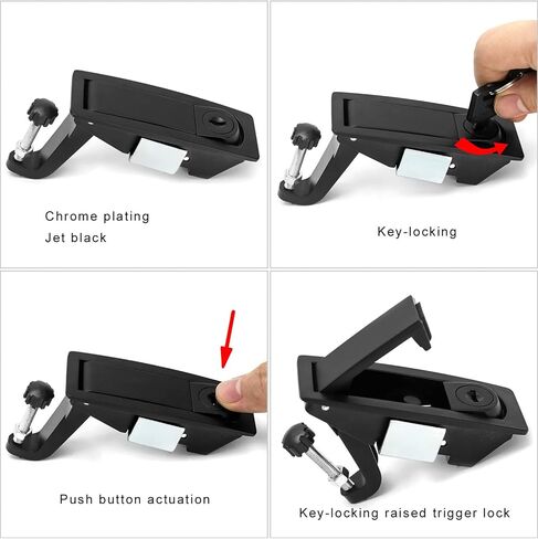 QWORK Large Hand Operated Compression Latch, 4 Pack Latches, Push Button Actuation, Flush Lever Marine in Saudi Arabia