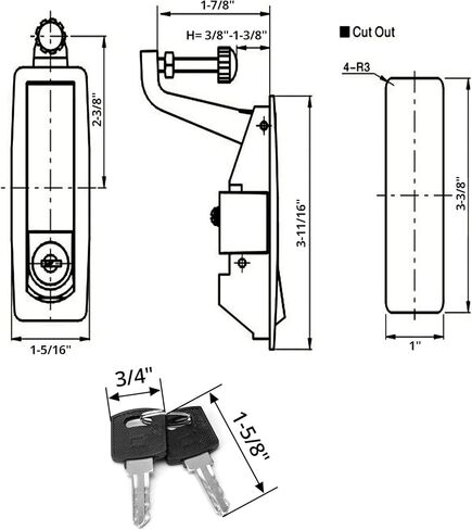 QWORK Large Hand Operated Compression Latch, 4 Pack Latches, Push Button Actuation, Flush Lever Marine in Saudi Arabia