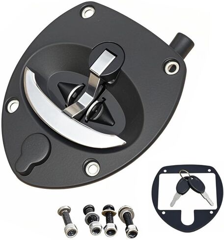 Single Point Compression Latch for Underbody Truck Tool Box ， Gasket and Cylinder with Keys, Replacement Latch for Universal Toolbox Door Locks Truck Boxes Locks (Black+Silver) in Kuwait