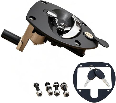Single Point Compression Latch for Underbody Truck Tool Box ， Gasket and Cylinder with Keys, Replacement Latch for Universal Toolbox Door Locks Truck Boxes Locks (Black+Silver) in Kuwait