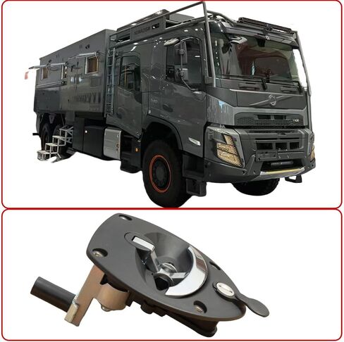 Single Point Compression Latch for Underbody Truck Tool Box ， Gasket and Cylinder with Keys, Replacement Latch for Universal Toolbox Door Locks Truck Boxes Locks (Black+Silver) in Kuwait