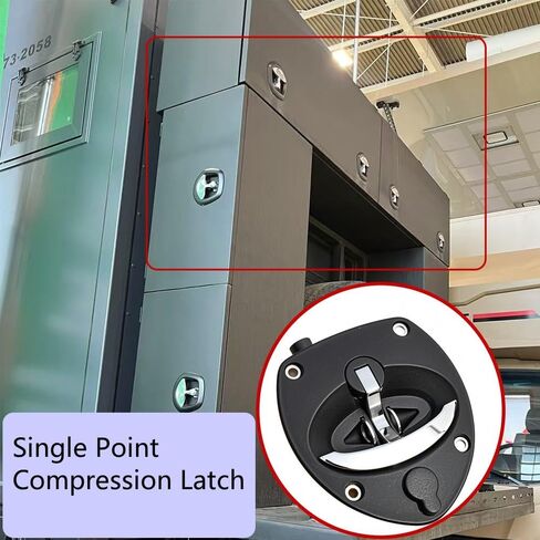 Single Point Compression Latch for Underbody Truck Tool Box ， Gasket and Cylinder with Keys, Replacement Latch for Universal Toolbox Door Locks Truck Boxes Locks (Black+Silver) in Kuwait