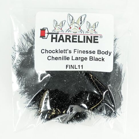 Hareline Chocklett's Finesse Body Chenille Yellow Large 1.25 inch in Kuwait