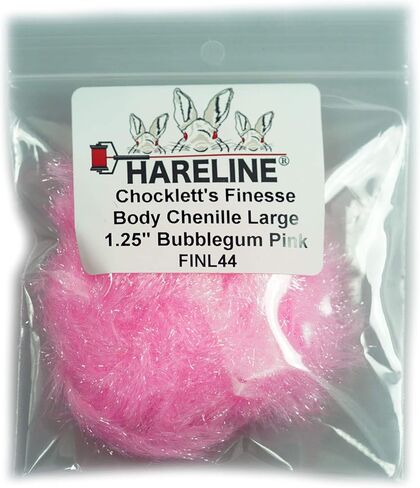 Hareline Chocklett's Finesse Body Chenille Yellow Large 1.25 inch in Kuwait
