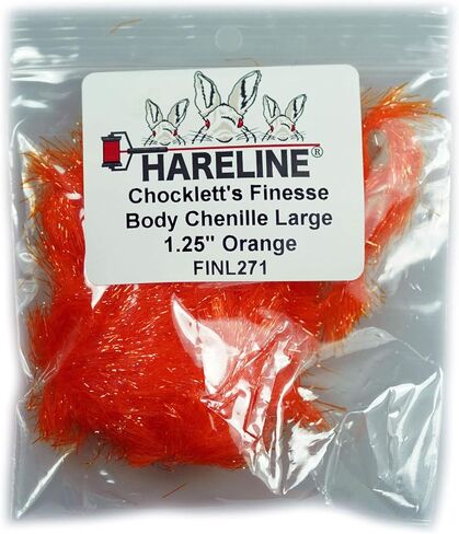 Hareline Chocklett's Finesse Body Chenille Yellow Large 1.25 inch in Kuwait