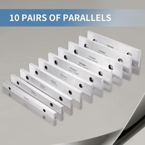 Dasqua 1-2-3 Blocks & Thin Parallel Set - 10PC Hardened Alloy Steel, Precision Ground to 0.0002" Tolerance for Machinist Layout in Saudi Arabia