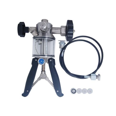High Pressure Hydraulic Hand Pump Calibrator 0–600 kg/cm² (0–600 Bar Equivalent) | Field & Lab Calibration | SS 304 | Fine Adjust Vernier | Model SK-2300-P in Kuwait