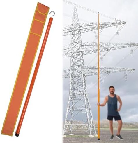 Epoxy Resin Insulated Measuring Rod Stick -Perfect for Electrical Work, Durable and Compact,Orange,6m(19.7ft) 5 Sections in Saudi Arabia
