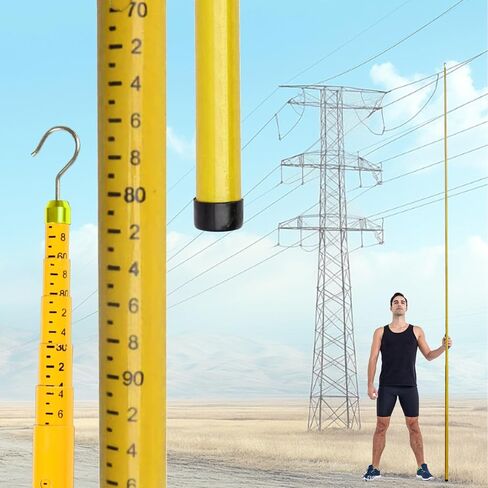 Telescopic Measuring Rod Stick, 39.4ft Survey Pole with Carry Bag, Insulated Height Stick for Lineman Power Line Work, 35kv-500kv Voltage, Lightweight Orange De in Saudi Arabia