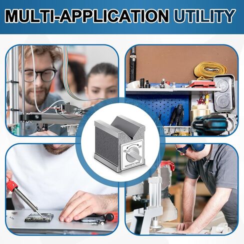 Magnetic V Block with Switch 2.875" High 2.36'' Wide by 3.5'' Deep MVB 3 Sides V Block for Mechanical Calibration Technical Measurement Machining Workpiece Measurement Equipment Calibration in Kuwait