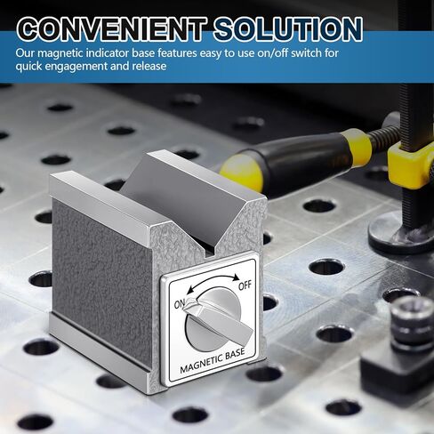 Magnetic V Block with Switch 2.875" High 2.36'' Wide by 3.5'' Deep MVB 3 Sides V Block for Mechanical Calibration Technical Measurement Machining Workpiece Measurement Equipment Calibration in Kuwait