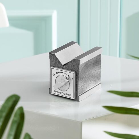 Magnetic V Block with Switch 2.875" High 2.36'' Wide by 3.5'' Deep MVB 3 Sides V Block for Mechanical Calibration Technical Measurement Machining Workpiece Measurement Equipment Calibration in Kuwait