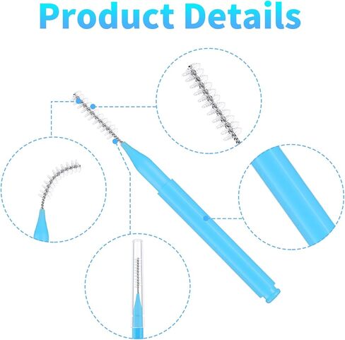 100 Pcs Interdental Brushes, 6 Sizes Braces Flossers for Cleaner Braces Brush Soft Dental Brushes Toothpicks Dental Floss Picks Dental for Braces Oral Cleaning(10 Colors) in Kuwait