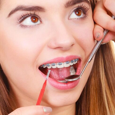 100 Pcs Interdental Brushes, 6 Sizes Braces Flossers for Cleaner Braces Brush Soft Dental Brushes Toothpicks Dental Floss Picks Dental for Braces Oral Cleaning(10 Colors) in Kuwait