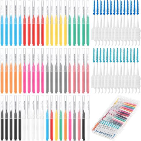 255 Pieces Braces Flossers for Braces, Interdental Brush Soft Dental Floss Picks Braces Cleaning Kit Toothpick Dental Brush Braces Teeth Flossers Brushes for Tooth Cleaner(Multiple Sizes) in Saudi Arabia