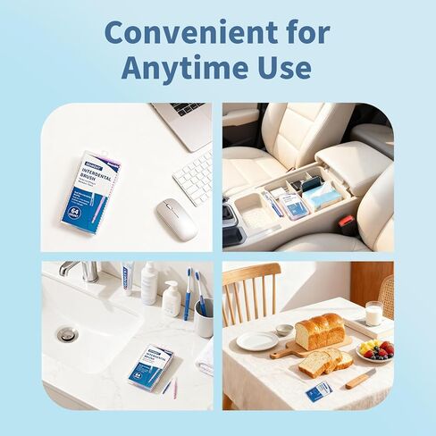 GENKENT Interdental Brushes for Braces 64 Pieces, Interdental Brushes Between Teeth for Braces Flossers (2 Sizes) in Kuwait