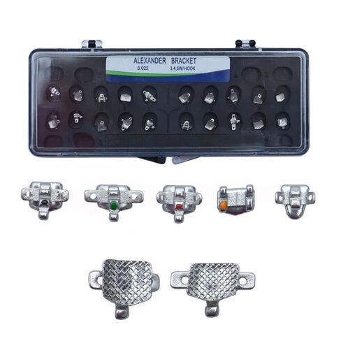 Dental Bondable Brackets mini Roth/MBT 018/022 with 345 Hooks Orthodontic bonding Mese Bondable Brackets Stainless Steel Metal (mini MBT 018) in Saudi Arabia
