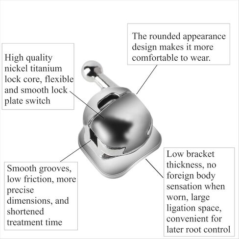 Teeth Metal Spherical Passive Self Ligating Bracket Monoblock/Moloblock Roth/MBT 022 Slot 3 4 5With Hook (Bondable Roth 022 with 3 4 5 Hook) in Saudi Arabia