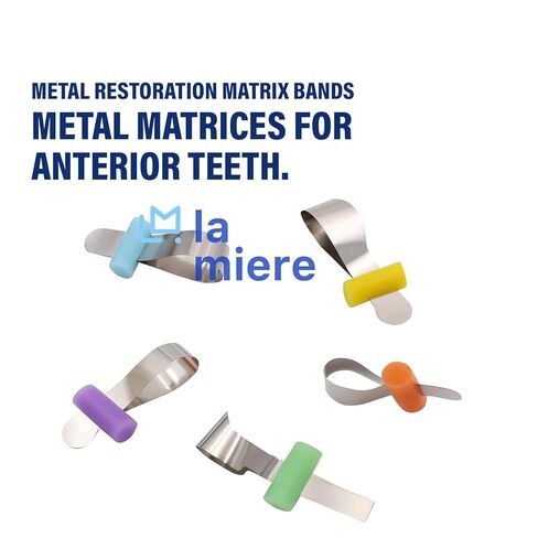 LA MIERE 50Pcs Dental Matrix Bands, Dental Metal Restoration Matrix Bands, Retainerless Orthodontic Sectional Contoured Matrices Automatrix with Lock in Kuwait