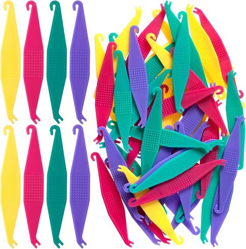 50 قطعة من أداة الشريط المطاطي لتقويم الأسنان، أدوات تقويم الأسنان المرنة الملونة للاستعمال مرة واحدة، أداة تثبيت الأسنان البلاستيكية لتقويم الأسنان مع خطاف ودفع للرجال والنساء - ألوان مختلطة in Kuwait