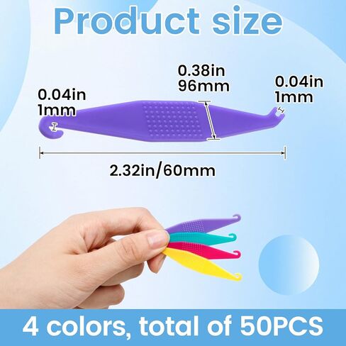 50 قطعة من أداة الشريط المطاطي لتقويم الأسنان، أدوات تقويم الأسنان المرنة الملونة للاستعمال مرة واحدة، أداة تثبيت الأسنان البلاستيكية لتقويم الأسنان مع خطاف ودفع للرجال والنساء - ألوان مختلطة in Kuwait