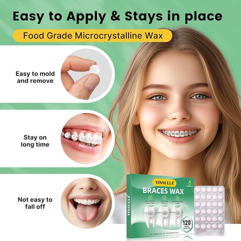 Orthodontic Wax for Braces Wax 120 Individual Hygienic Packaging Dental Wax Dots Strawberry in Saudi Arabia