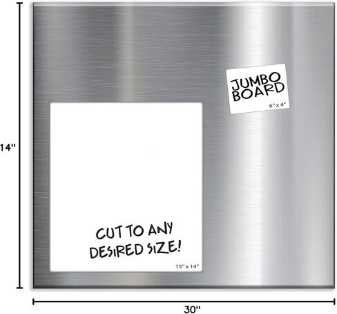 بشكل أساسي لك المغناطيس ولوحة الرسائل | لوحة إعلانات فولاذية كبيرة قابلة للتركيب مقاس 30 × 14 × 0.7 بوصة، تتضمن وسادتين مغناطيسيتين للمسح الجاف (فضي) in Kuwait