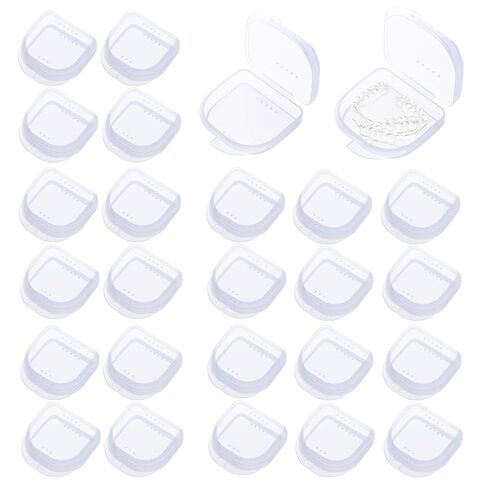 60PCS Retainer Case with Vent Holes,Black Color Denture Case,Portable Multi-Purpose Mouthguard Storage for Travel Home Office Business Trip in Kuwait