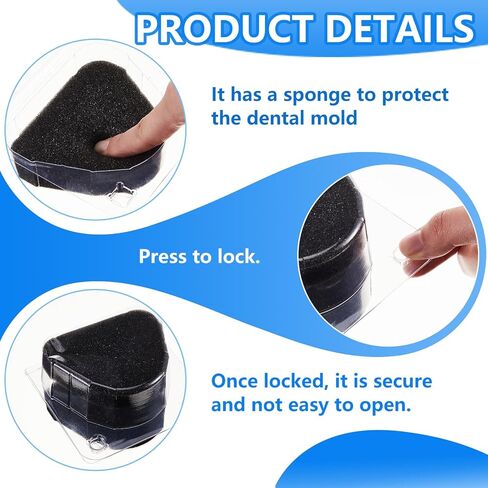 28 Pcs Dental Model Boxes & Clear Denture Transportation Boxes with Foams, Orthodontic Retainer Storage Box for Mouth Guard, Ortho Appliance Care Disposable Plastic Denture Cases in Kuwait