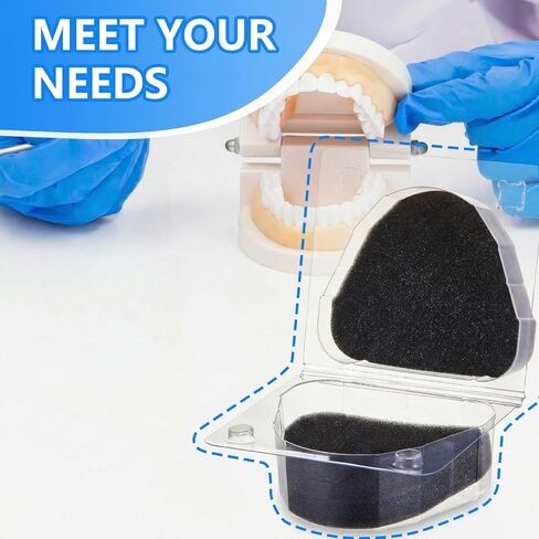 28 Pcs Dental Model Boxes & Clear Denture Transportation Boxes with Foams, Orthodontic Retainer Storage Box for Mouth Guard, Ortho Appliance Care Disposable Plastic Denture Cases in Kuwait