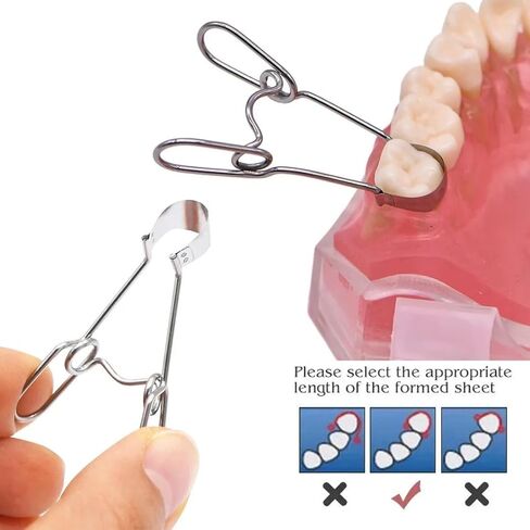 Dental Sectional Matrix System Band No1.330 with Resin Clamping/Seperating Spring Clip Assorted Sizes Soft Metal for Dental Restoration Tools in Kuwait