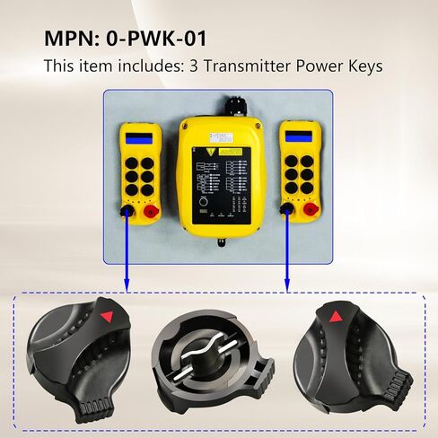 6 Pack 0-PWK-01 Start Power Button Keycap Compatible with Magnetek Transmitter Key Switch, Radio Transmitter Key Switch Button Keycap Fits 4PB,6PB,8PB,12PB TX Units Remote Controls ON/OFF Power Keycap in Kuwait